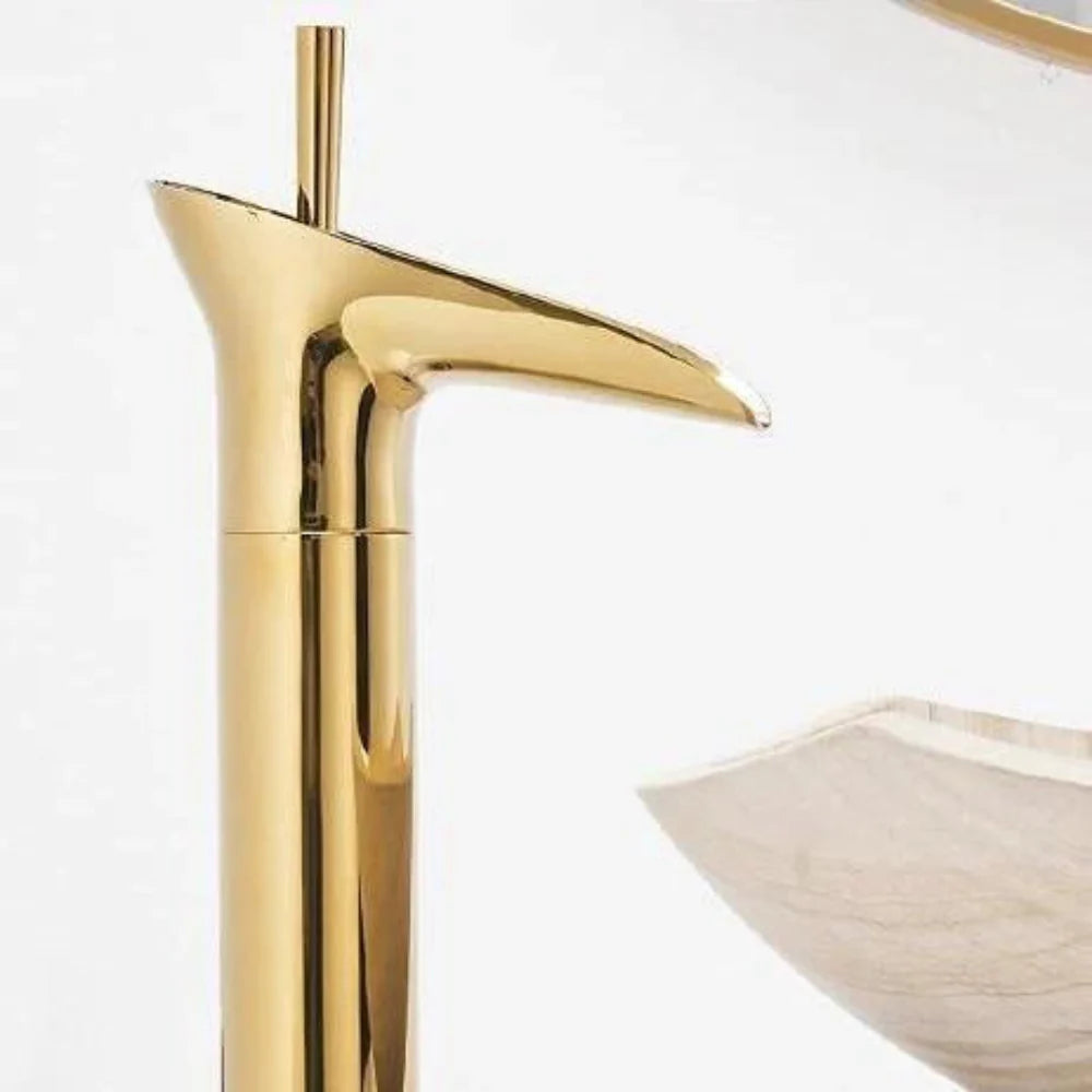 Antique Waterfall Bathroom Faucet – Brass Single Handle Sink Mixer with Elegant Design 17