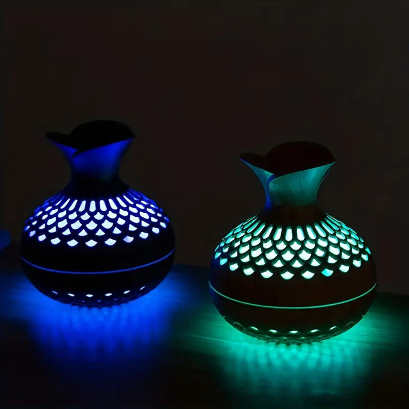 Modern USB Aroma Diffuser with Floral Design – 10-Hour Fine Mist and Night Light 4