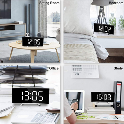 Curved LED Digital Alarm Clock with Dual Alarms and Temperature Display – Modern Design for Stylish Bedrooms 6