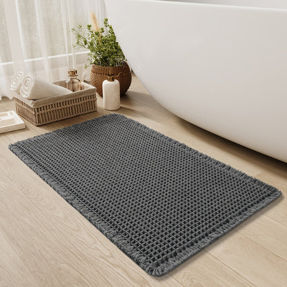 Ultra-Absorbent Waffle Cotton Bath Mat - Quick-Dry, Non-Slip, Soft and Durable 3