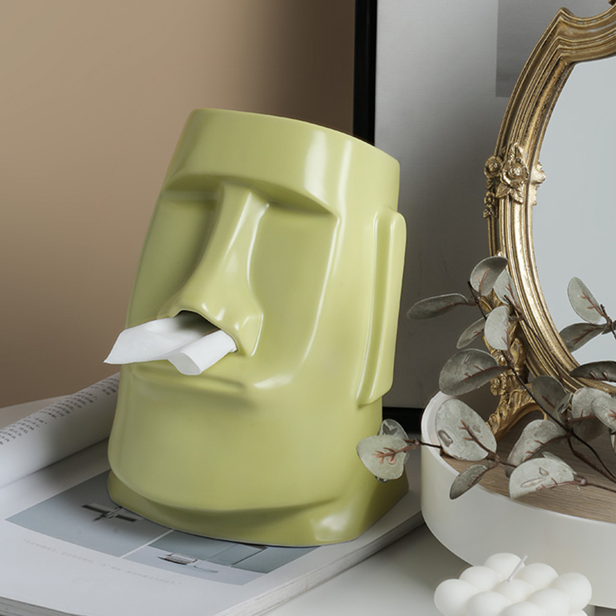 Nordic Ceramic Moai Tissue Holder – Sculptural Design for Modern Interiors 6