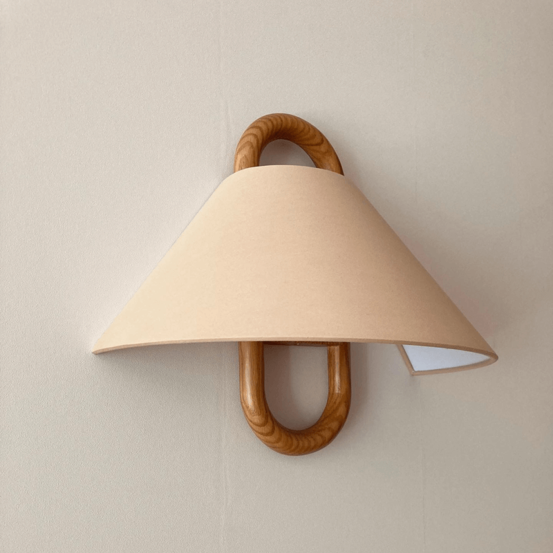 Wall Sconce Light Fixture in Solid Wood – Elegant Half-Moon Design for Cozy Ambiance 24
