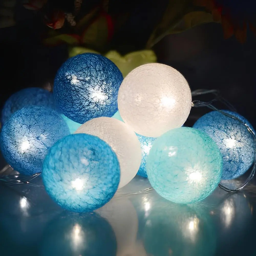 Cotton Ball String Lights – Soft Warm Lighting for Home Décor, USB or Battery Operated 20