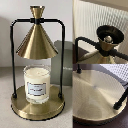 Flameless Candle Warmer Lamp with Dimmable Brightness – Elegant Metal Design for Aromatherapy 7