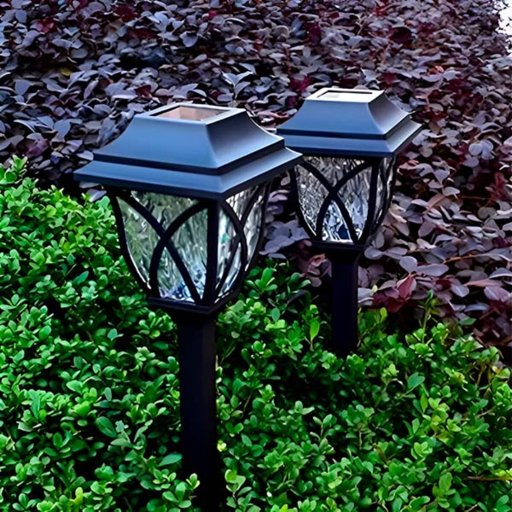 2-teiliges Solar-LED-Gartenbeleuchtungsset - Auto On/Off