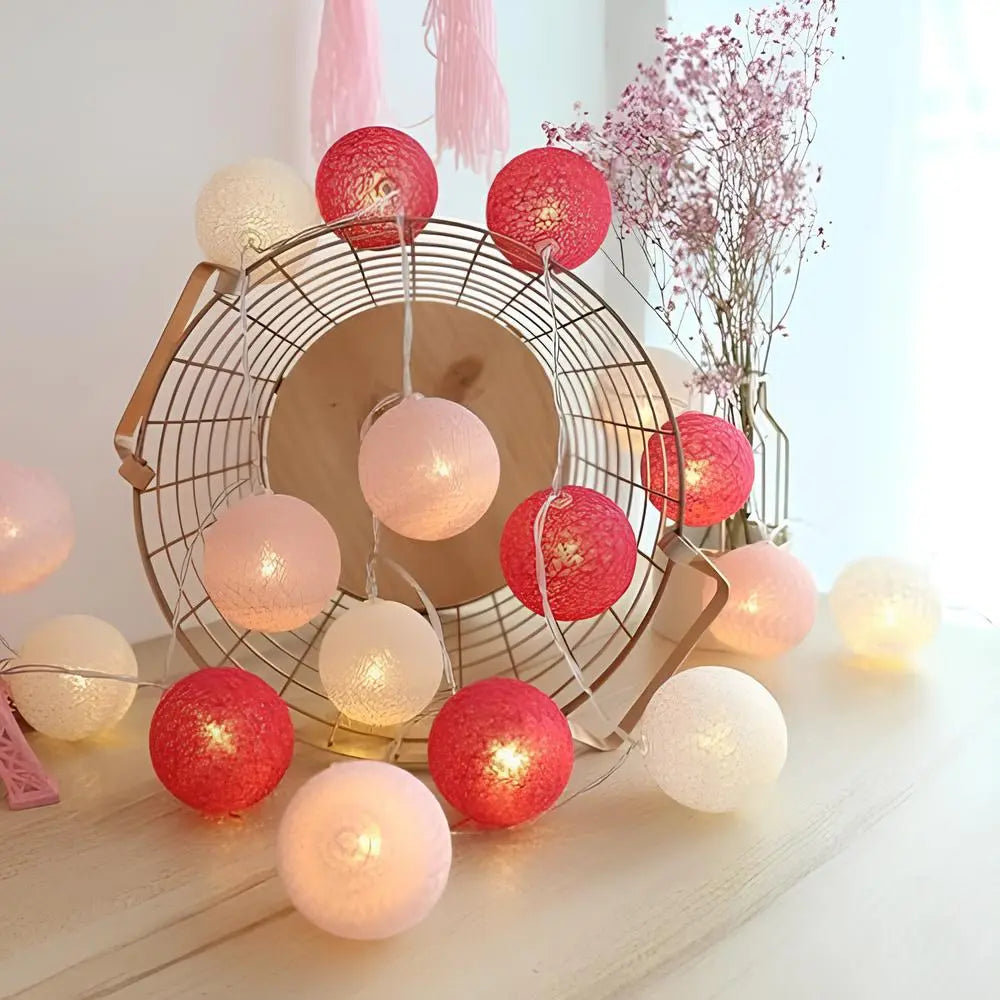 Cotton Ball String Lights – Soft Warm Lighting for Home Décor, USB or Battery Operated 17