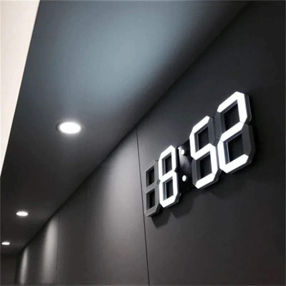 3D LED Digital Wanduhr - Futuristisches Design für moderne Räume