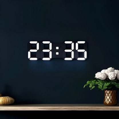 3D LED Digital Wanduhr - Futuristisches Design für moderne Räume