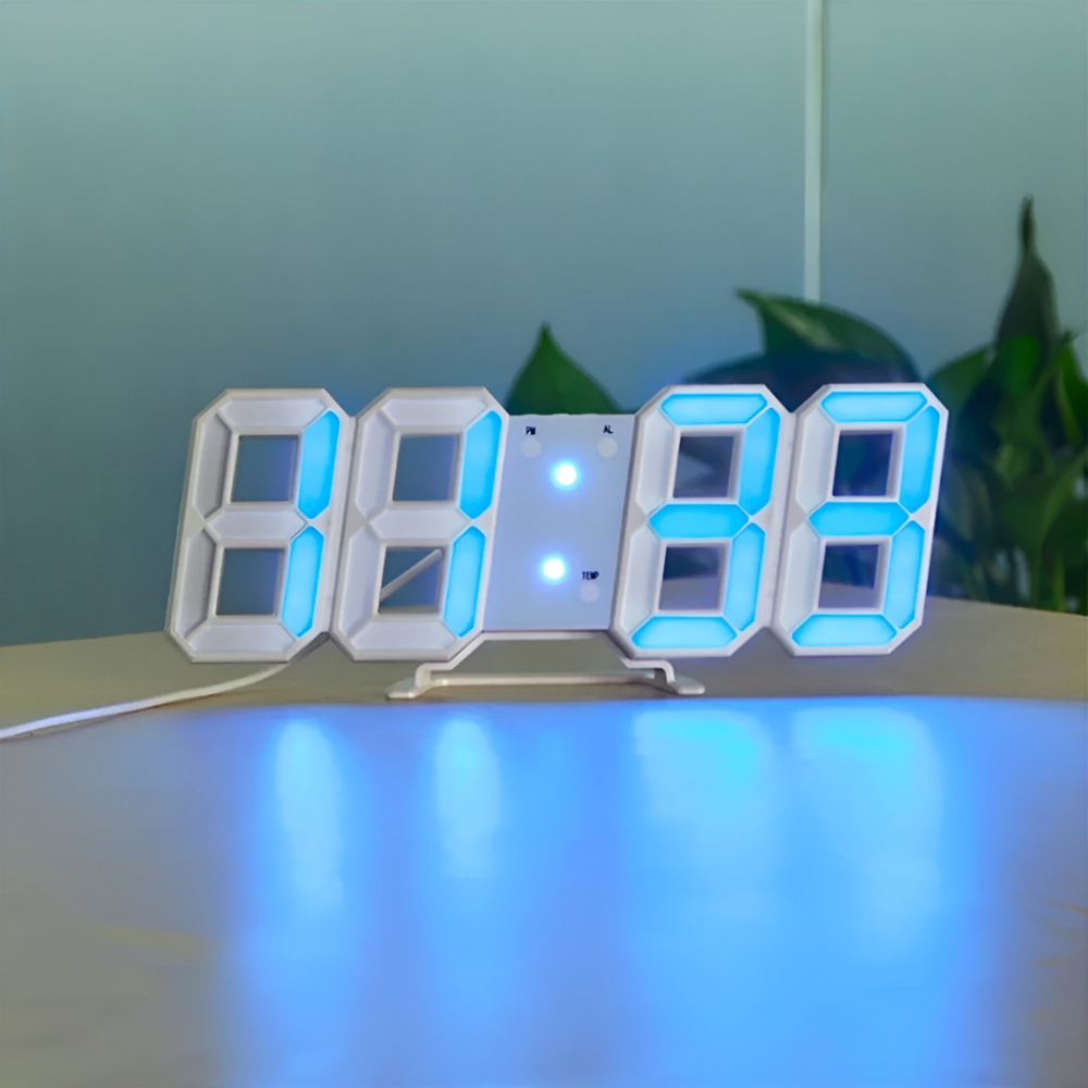 3D LED Digital Wanduhr - Futuristisches Design für moderne Räume