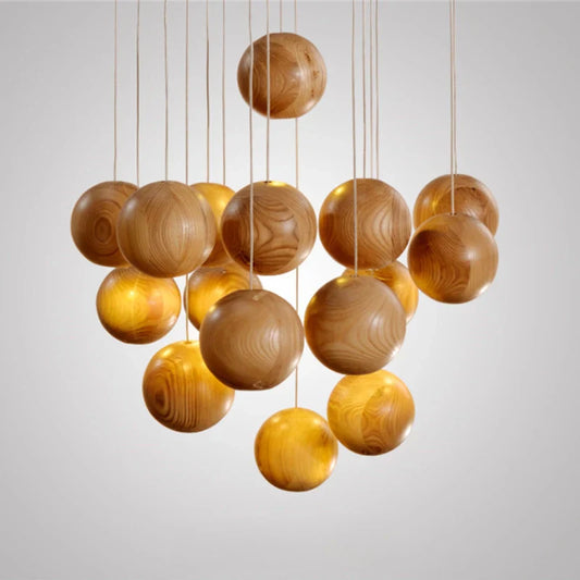 Scandinavian Wooden Pendant Light with Adjustable Height – Modern Vintage Hanging Light for Kitchen Island and Dining Areas 1