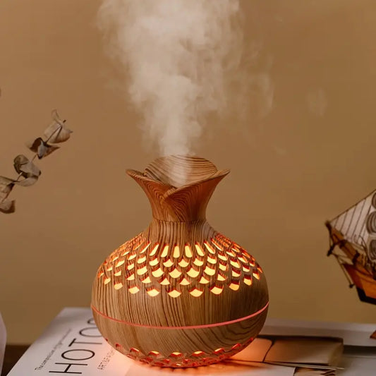 Modern USB Aroma Diffuser with Floral Design – 10-Hour Fine Mist and Night Light 1