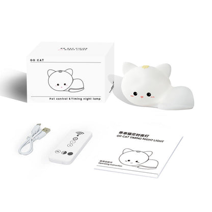 Soft Silicone Cat Night Light for Kids – Rechargeable LED Lamp with Touch Control 5