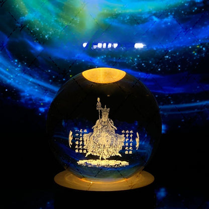 Illuminated Crystal Ball Night Light with Natural Wood Base – Warm White LED for Relaxation and Meditation 42
