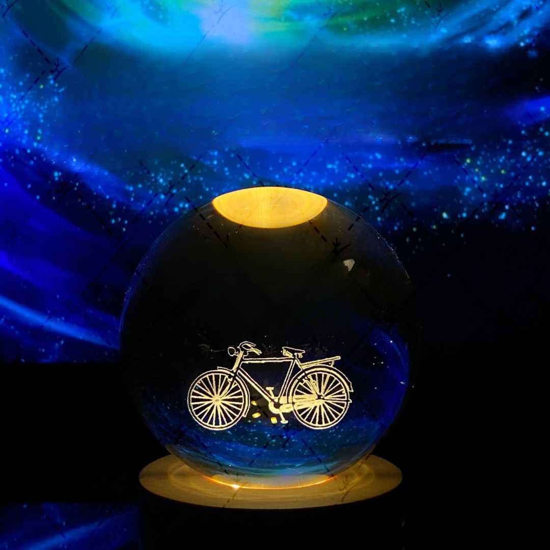 Illuminated Crystal Ball Night Light with Natural Wood Base – Warm White LED for Relaxation and Meditation 46