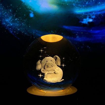 Illuminated Crystal Ball Night Light with Natural Wood Base – Warm White LED for Relaxation and Meditation 53