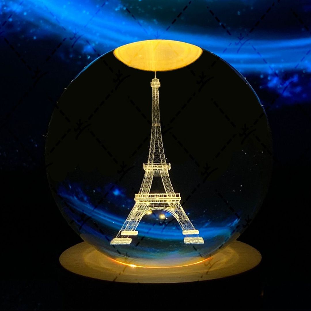Illuminated Crystal Ball Night Light with Natural Wood Base – Warm White LED for Relaxation and Meditation 37