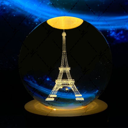Illuminated Crystal Ball Night Light with Natural Wood Base – Warm White LED for Relaxation and Meditation 37