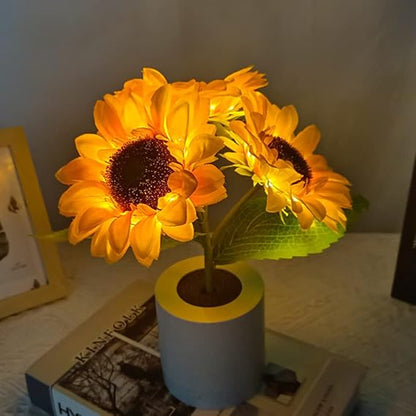 Sunflower-Inspired LED Lamp with Gentle Glow – Rechargeable Decorative Light 13