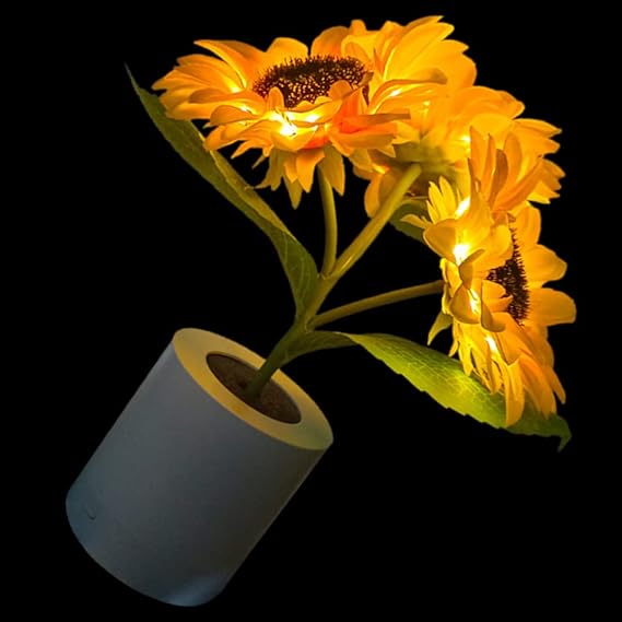 Sunflower-Inspired LED Lamp with Gentle Glow – Rechargeable Decorative Light 12