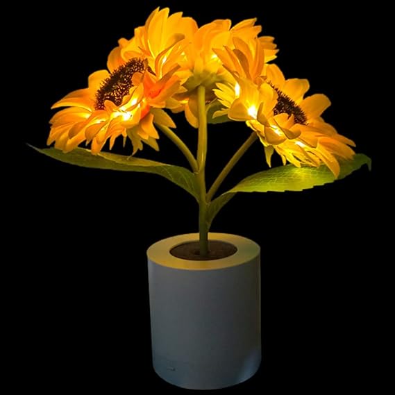 Sunflower-Inspired LED Lamp with Gentle Glow – Rechargeable Decorative Light 14