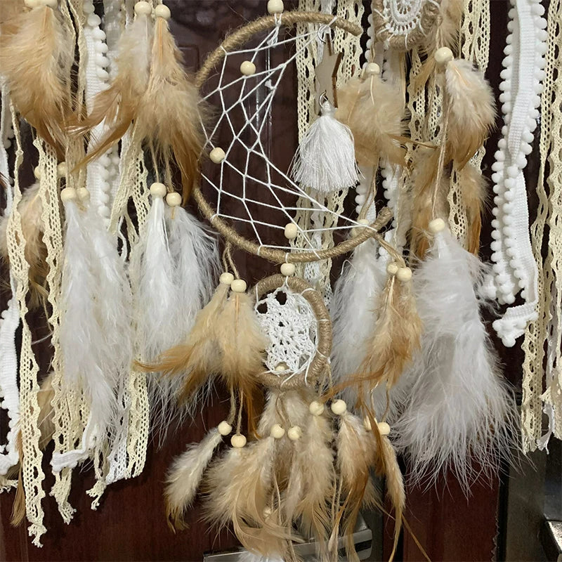 Boho Wall Hanging and Dreamcatcher Set – 5-Piece Handmade Macrame Decor for Home 7
