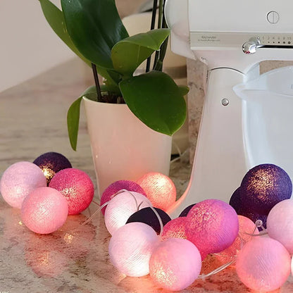 Cotton Ball String Lights – Soft Warm Lighting for Home Décor, USB or Battery Operated 13