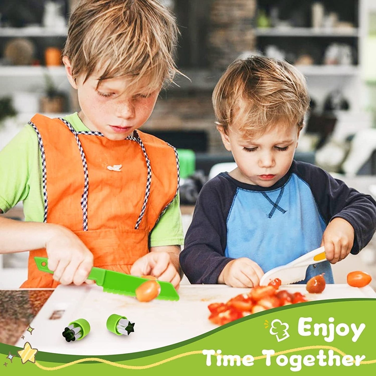MiniChef Kids Kitchen Playset – Realistic Wooden Cooking Utensils and Food for Creative Role Play 5