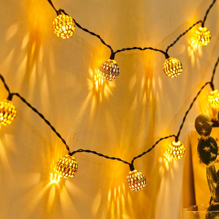 Solar String Lights in Moroccan Style – 5M to 12M Lengths with Warm White LED 2