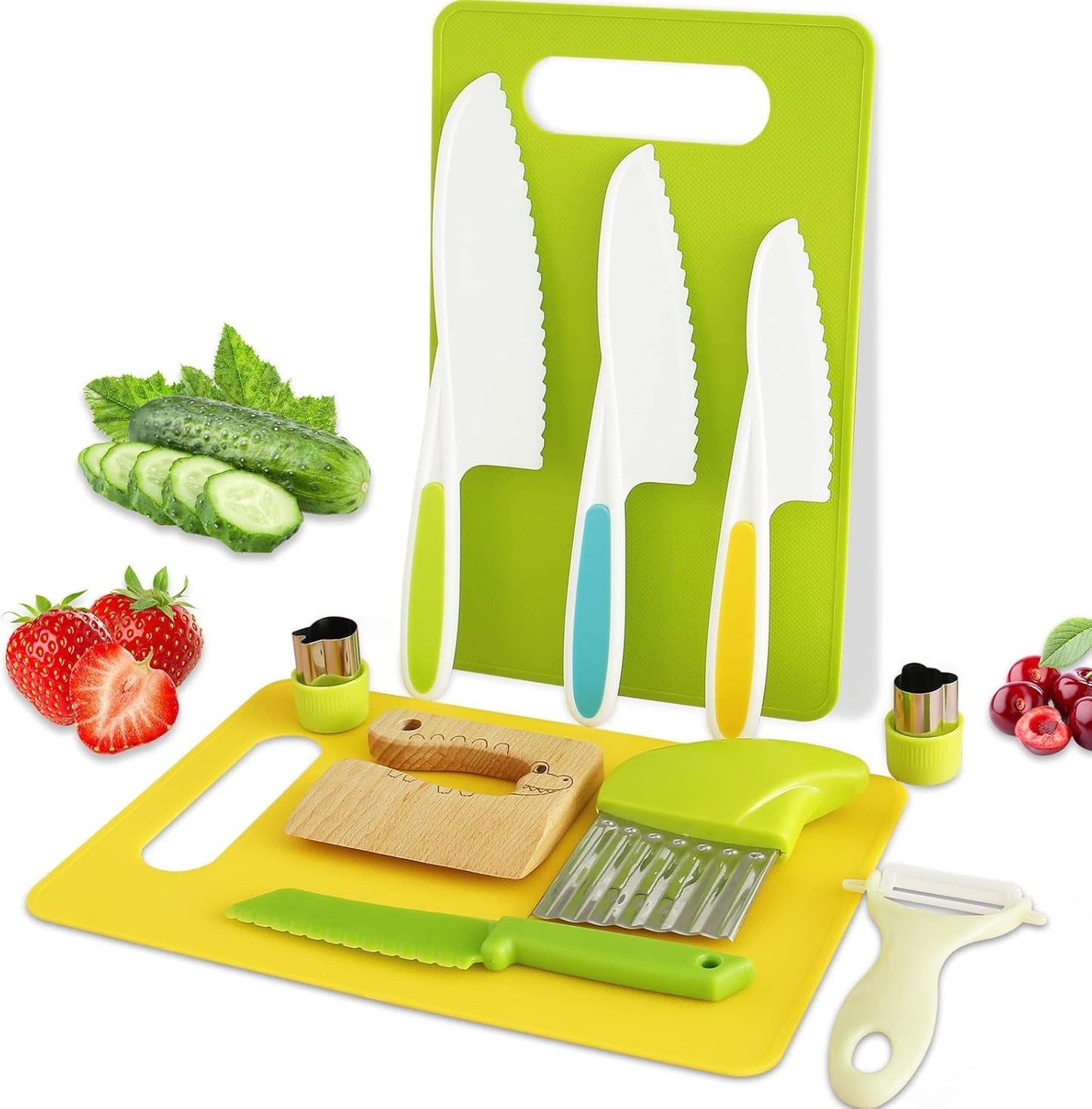 MiniChef Kids Kitchen Playset – Realistic Wooden Cooking Utensils and Food for Creative Role Play 3
