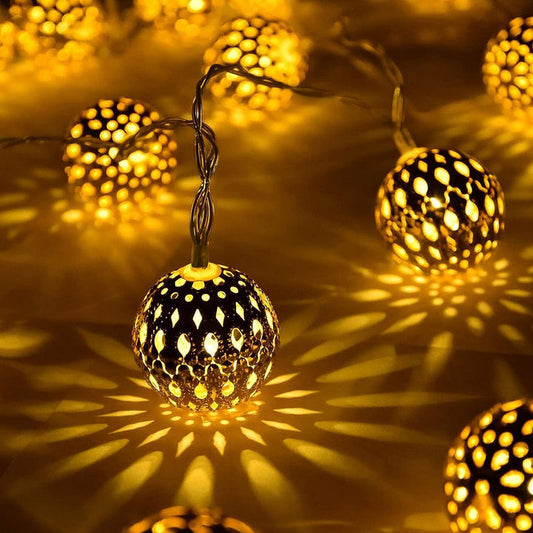 Solar String Lights in Moroccan Style – 5M to 12M Lengths with Warm White LED 1