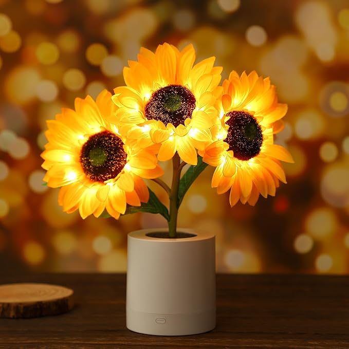 Sunflower-Inspired LED Lamp with Gentle Glow – Rechargeable Decorative Light 2