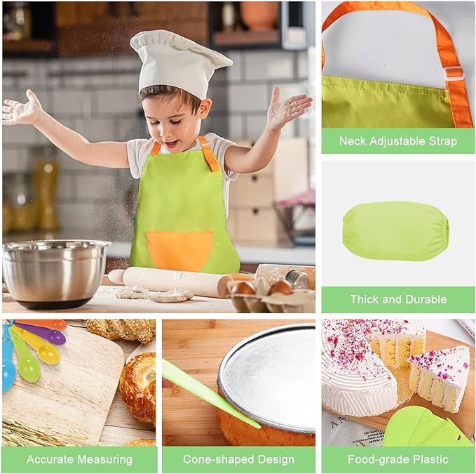 MiniChef Kids Kitchen Playset – Realistic Wooden Cooking Utensils and Food for Creative Role Play 15