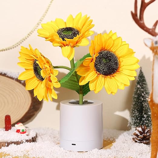 Sunflower-Inspired LED Lamp with Gentle Glow – Rechargeable Decorative Light 19