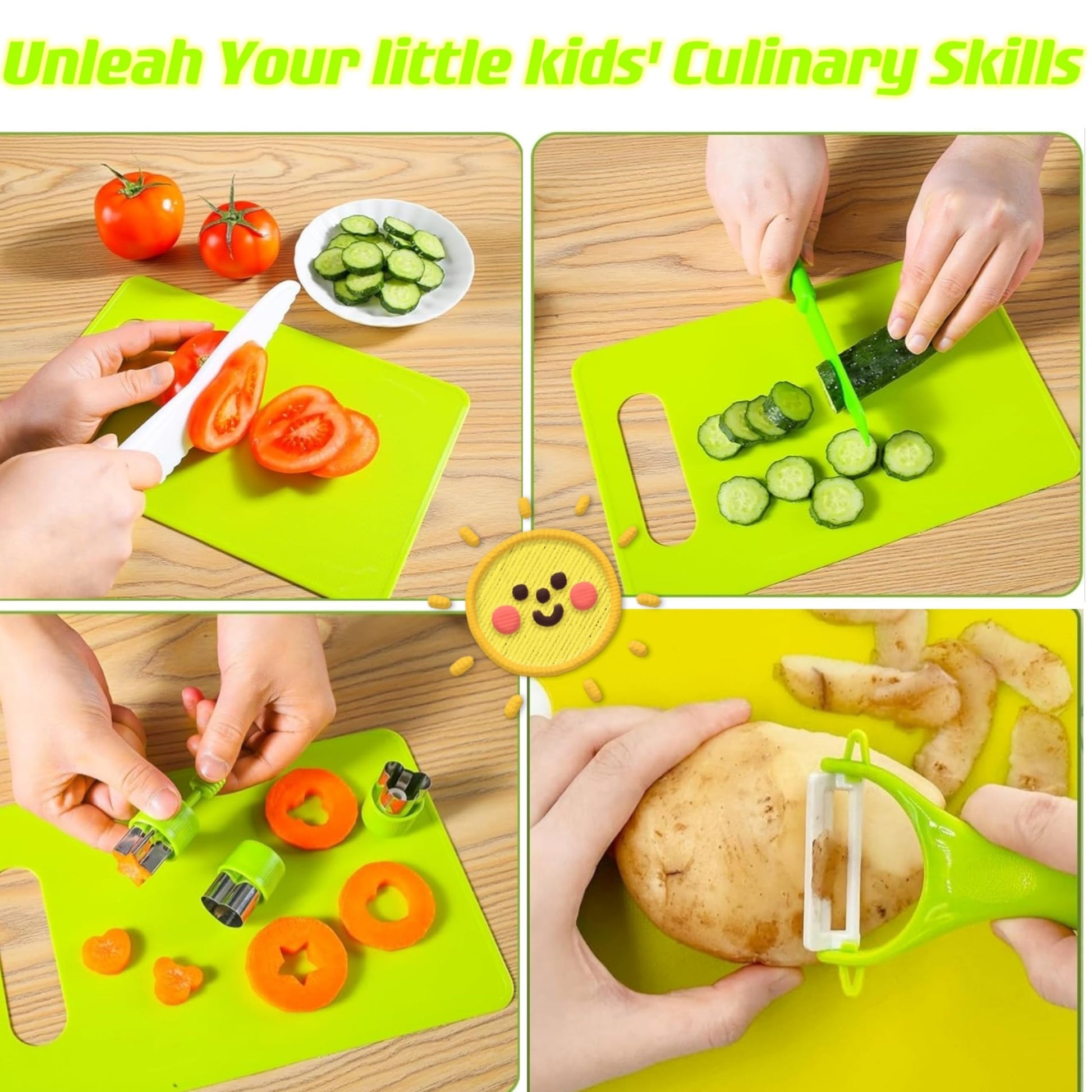 MiniChef Kids Kitchen Playset – Realistic Wooden Cooking Utensils and Food for Creative Role Play 7