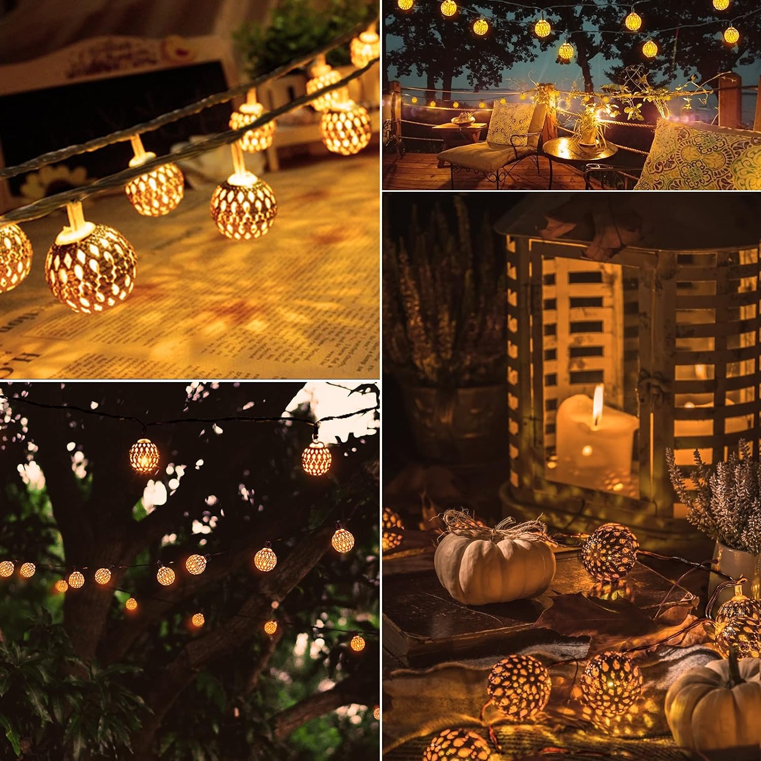 Solar String Lights in Moroccan Style – 5M to 12M Lengths with Warm White LED 3
