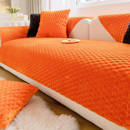 Sofaloom - Plüsch Samt Anti-Rutsch Sofabezug für eleganten Schutz