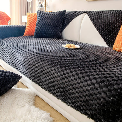 Sofaloom - Plüsch Samt Anti-Rutsch Sofabezug für eleganten Schutz