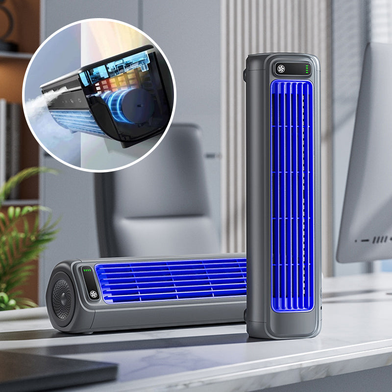 Wireless Rechargeable Fan with 2000mAh Battery – Portable Air Cooler for Desk and Wall Mount 2