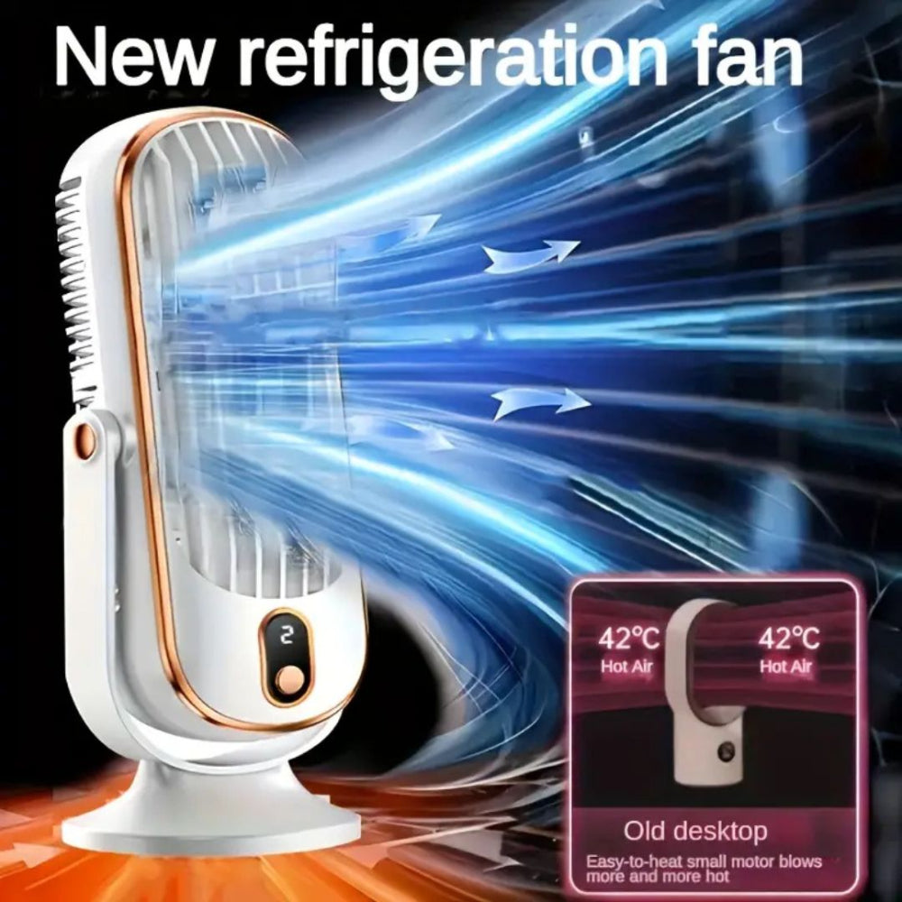 AeroSilva - Lamellenloser, wiederaufladbarer Tischventilator