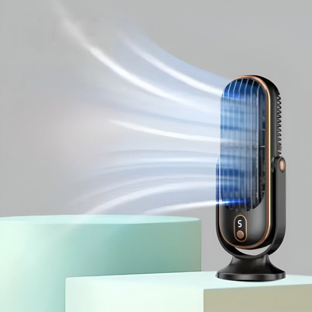 AeroSilva - Lamellenloser, wiederaufladbarer Tischventilator