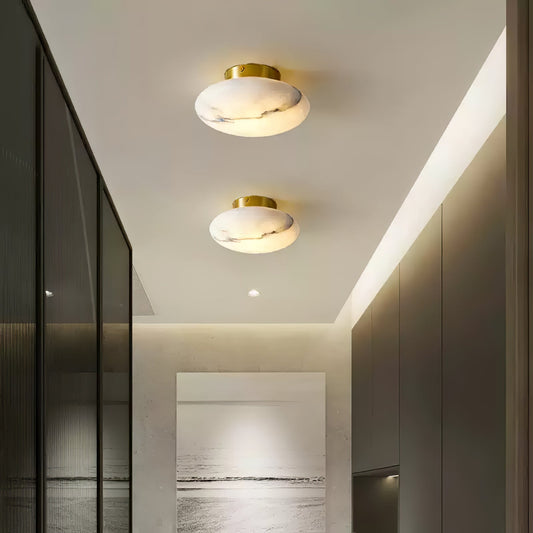 Alvaris - Ovale Alabaster LED-Deckenleuchte