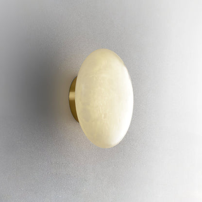 Elegant Oval Alabaster LED Ceiling Light with Brass and Metal Base – 3000K Warm White Lighting 10
