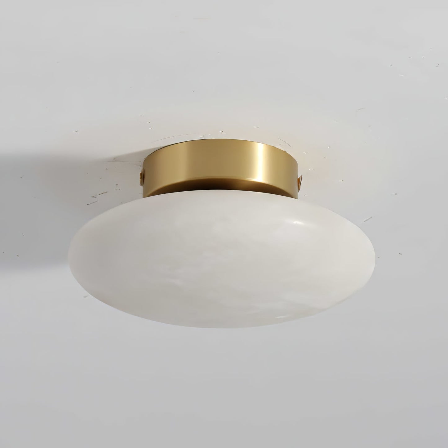 Elegant Oval Alabaster LED Ceiling Light with Brass and Metal Base – 3000K Warm White Lighting 13