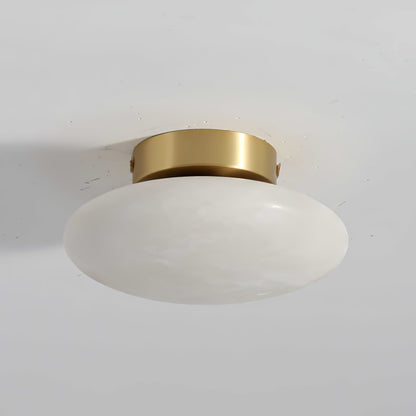 Elegant Oval Alabaster LED Ceiling Light with Brass and Metal Base – 3000K Warm White Lighting 13
