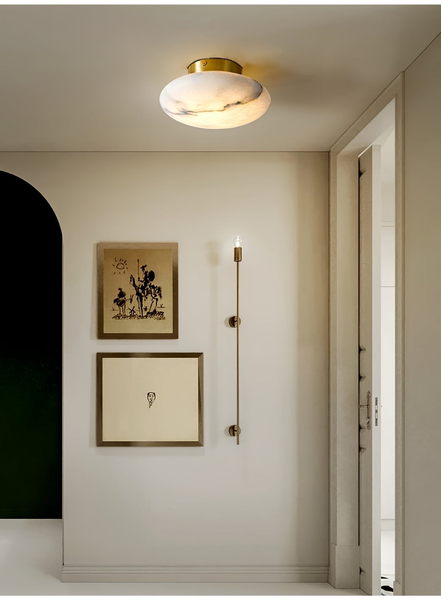 Elegant Oval Alabaster LED Ceiling Light with Brass and Metal Base – 3000K Warm White Lighting 14