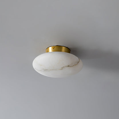 Elegant Oval Alabaster LED Ceiling Light with Brass and Metal Base – 3000K Warm White Lighting 8