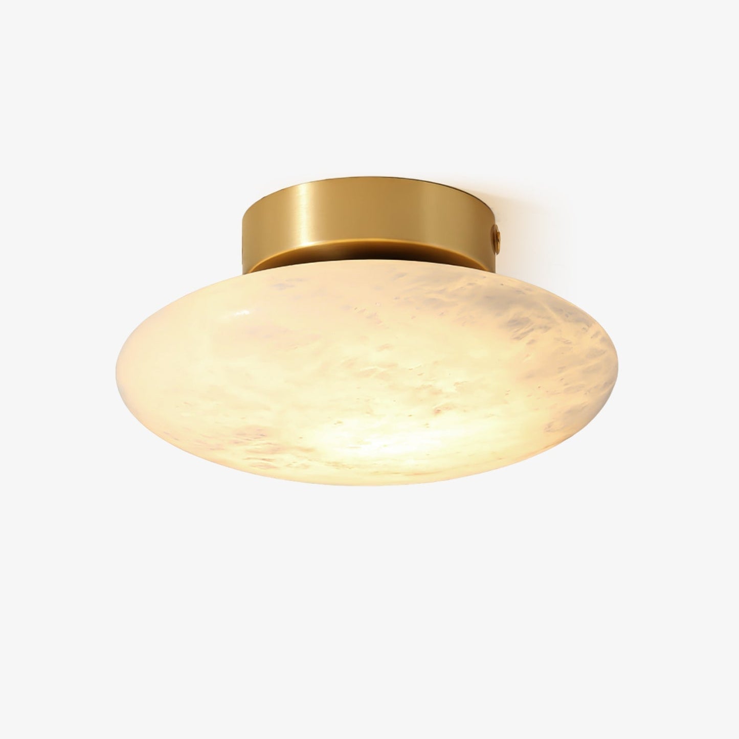 Elegant Oval Alabaster LED Ceiling Light with Brass and Metal Base – 3000K Warm White Lighting 15