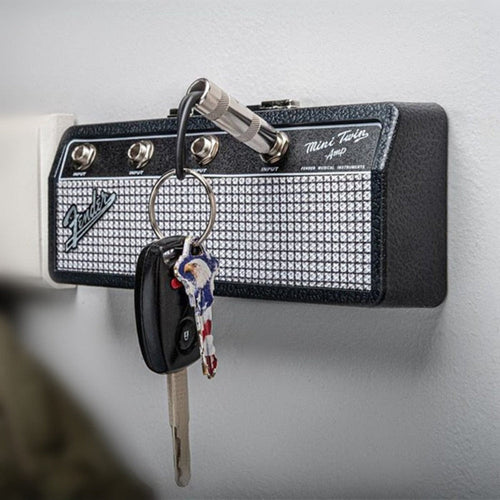 Guitar Amplifier Key Holder with Guitar Plug Keychains – Unique Wall Decor for Music Lovers 1