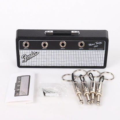 Guitar Amplifier Key Holder with Guitar Plug Keychains – Unique Wall Decor for Music Lovers 10