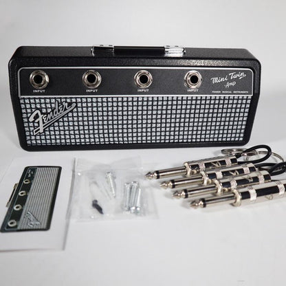 Guitar Amplifier Key Holder with Guitar Plug Keychains – Unique Wall Decor for Music Lovers 4